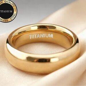 Women’s Luxury Collection Gold Titanium Steel 6mm Band Size 6